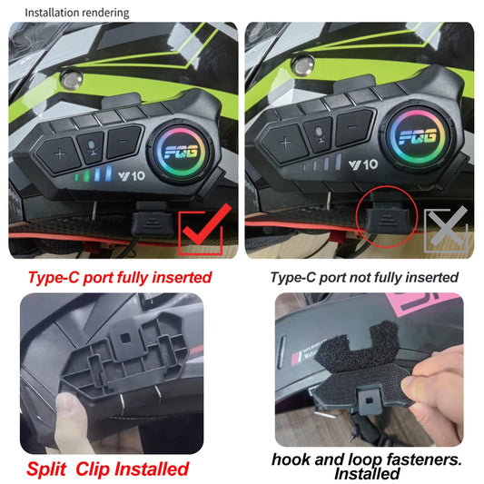 Helmet Headset Bluetooth 5.3  Wireless/Waterproof
